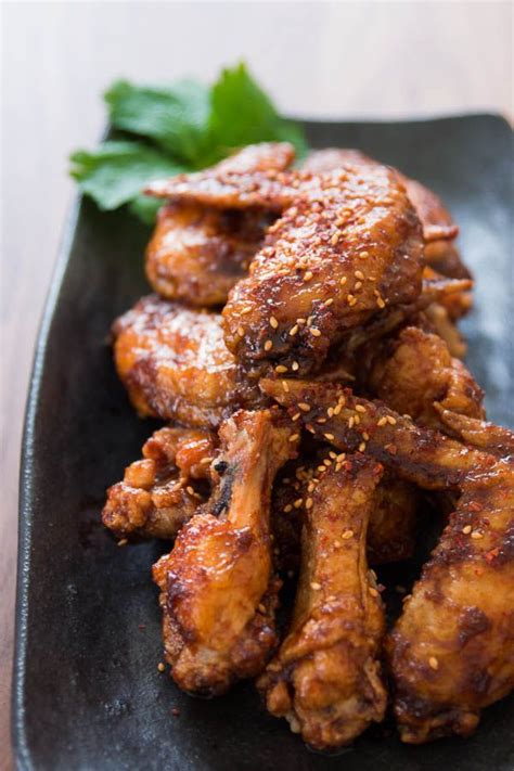I like to pan fry my wings to get the outside crispy, then finish them in the oven on a rack so any excess oil can drain into the pan below. Korean Fried Chicken (Yangnyeom Chikin) | Recipe | Korean ...