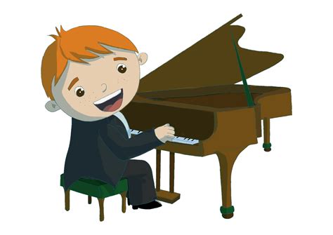 Music Through The Ages Child Playing The Piano Illustration
