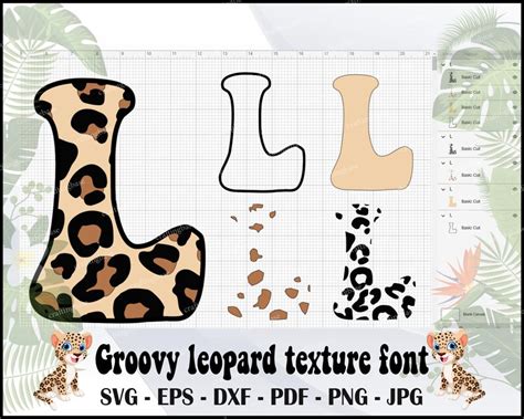 Leopard Texture Font Animal Font Safari Font Leopard Print Font Leopard