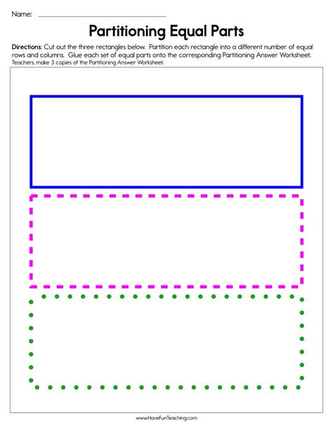 Partitioning Equal Parts Worksheet By Teach Simple