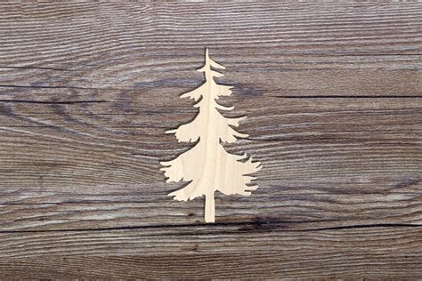 Wooden Pine Tree Cut Outs Plan Shape For Scrapbooking Diy Etsy