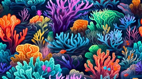 Premium Photo A Colorful Coral Reef Wallpaper With A Fish Swimming In