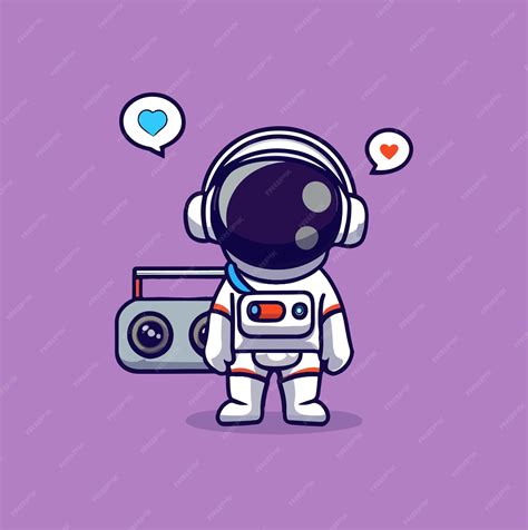 Premium Vector Cute Astronaut Playing Dj Electronic Music With