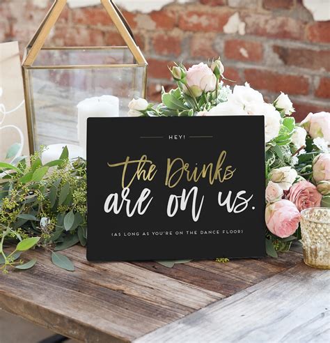Wedding Bar Sign In Black And Gold