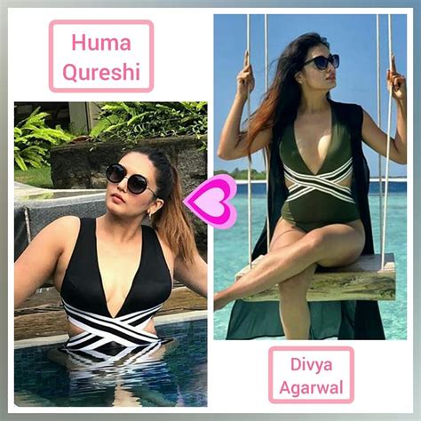 Bikini Battle Who Looks More Hotter Huma Qureshi Divya Agarwal Follow Unseen Photos