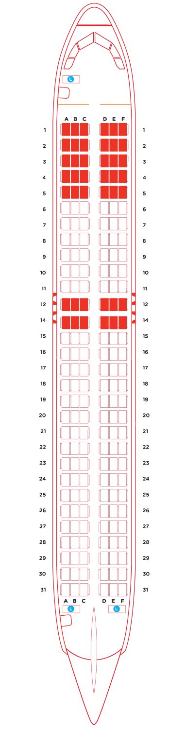 Airbus A320 Seat Map Airasia