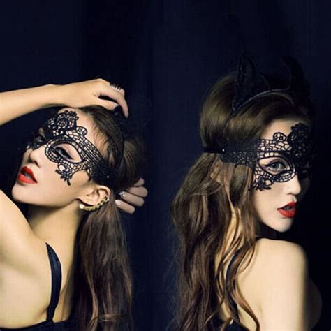 Lady Gril Sexy Black Lace Hollow Eye Face Mask For Masquerade Party