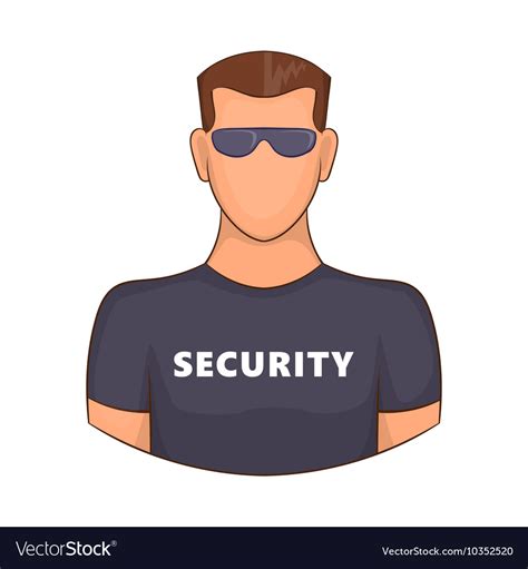 Security Guard Male Icon Cartoon Style Royalty Free Vector