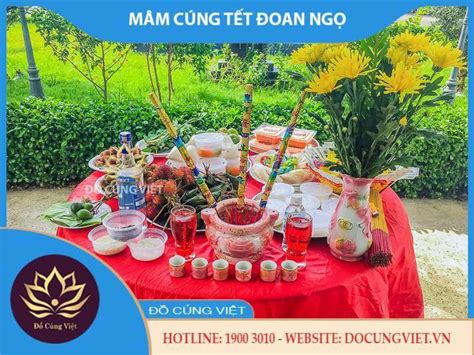 1 đĩa hoa quả tươi (thường là hoa quả. Mâm Cúng Tết Đoan Ngọ - Dịch Vụ Đồ Cúng Việt