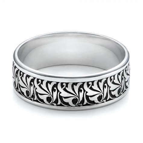 Up the personal ante with engraving. Men's Engraved Wedding Band #101056 - Seattle Bellevue ...
