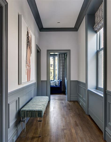 White coordinates with everything, so the effect isn't too strong for a bedroom. Slate Blue Millwork and Trim + painted trim + wainscoting ...