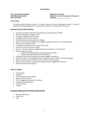 Legal administrative assistant job description sample. 26 Printable job description administrative assistant ...
