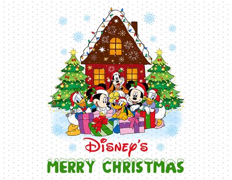 Disneys Merry Christmas Mickey And Friends Sublimation Png