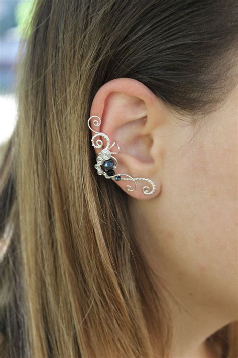 Ear Cuff Piercing Cartilage Chain Earrings Cartilage Earring Etsy