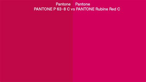 Pantone P 63 8 C Vs Pantone Rubine Red C Side By Side Comparison