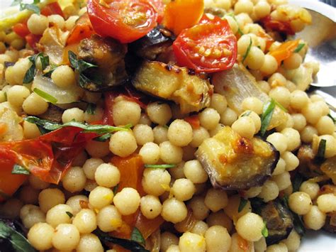 Edible Biology Israeli Couscous With Roasted Summer Vegetables