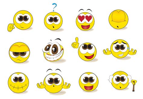 Free Smiley Emoticon Vector Set Download Free Vector Art Stock