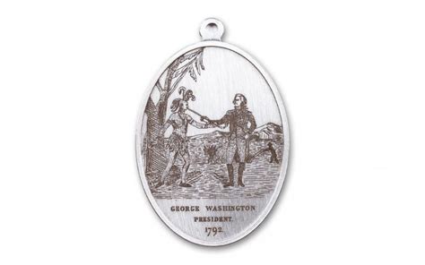 1792 1 Oz Silver Washington Indian Peace Medal Bu