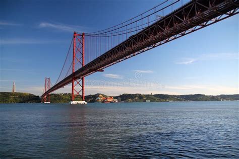 Red Bridge In Lisbon Stock Image Image Of Communication 146912993