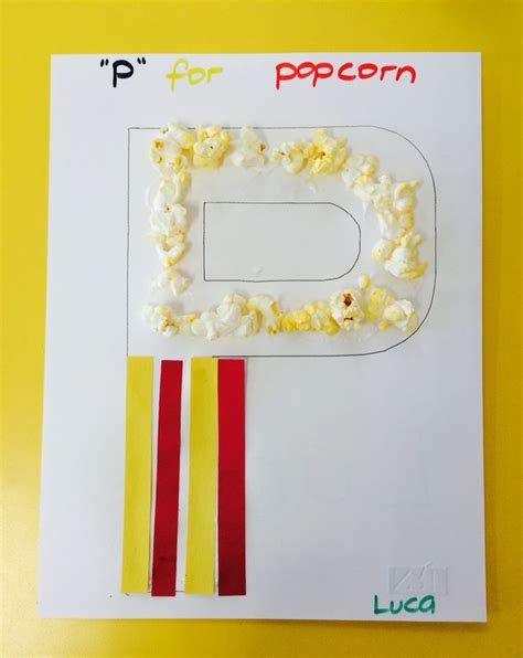 Popcorn P Alphabet Preschool Alphabet Art Crafts