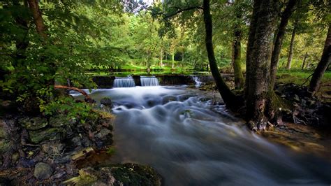Wallpaper Landscape Forest Waterfall Nature Long Exposure River