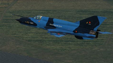 Bangladesh Air Force Mig 21f 7 Blue Camo