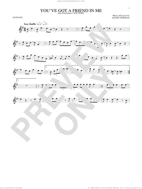You Ve Got A Friend In Me From Toy Story Sheet Music For Alto