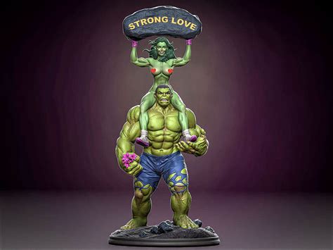 Hulk With She Hulk Nsfw 3d Model 3d Printable Cgtrader