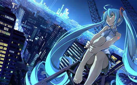 Vocaloid Back To Basics Night Anime Girl Japanese