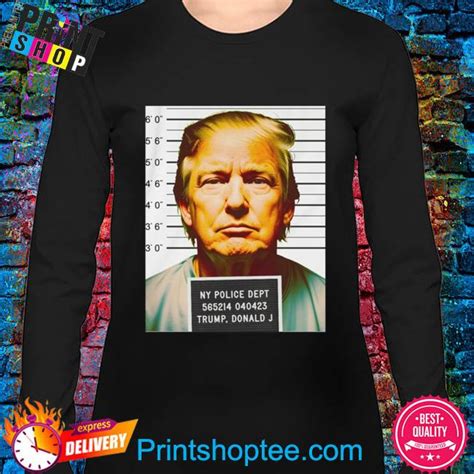 Deepfake Donald Trump Mugshot 2023 Shirt Hoodie Sweater Long Sleeve