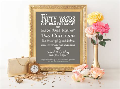 A 50th wedding anniversary doesn't come around every day, so when a golden moment like this rolls around, it should be celebrated with friends, family, and gifts (of course). Top 24 Gift for 50th Wedding Anniversary - Home, Family ...