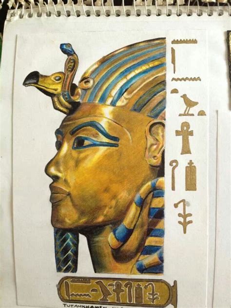 Tutankhamun Drawing 6 And A Half Hours I Drew This When I Was 20