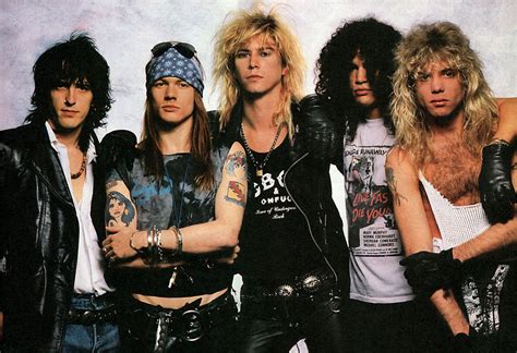 Guns N Roses Izzy Stradlin Axl Rose Duff Mckagan Slash And Steven