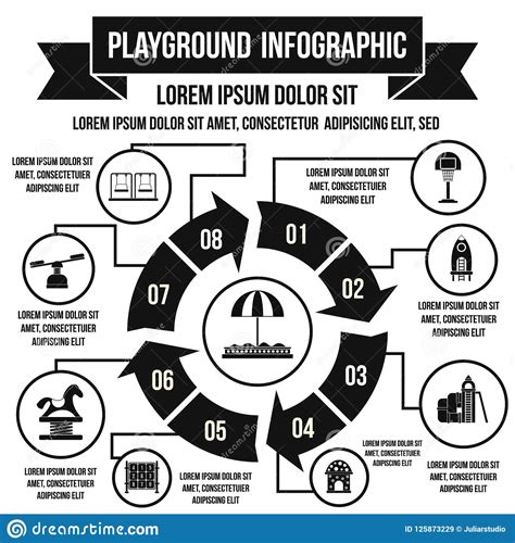 Playground Infographic Elements Doodle Illustration Kids Playing
