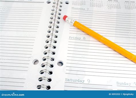 Pencil And Day Planner Stock Photo Image Of Corporate 3093352