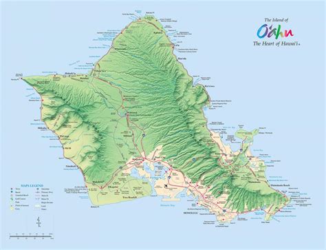 Printable Map Of Oahu Hawaii