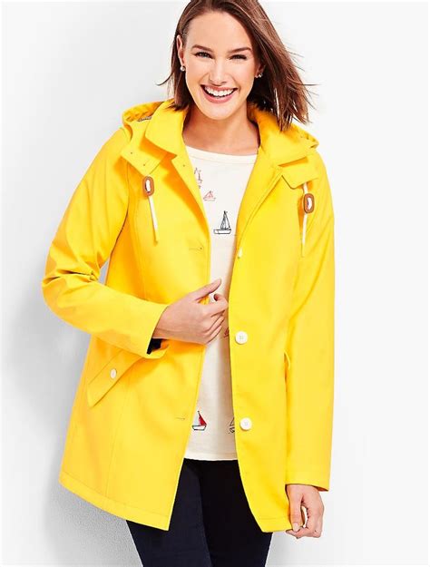 The Classic Raincoat Talbots Raincoat Rain Jacket Women Yellow Raincoat