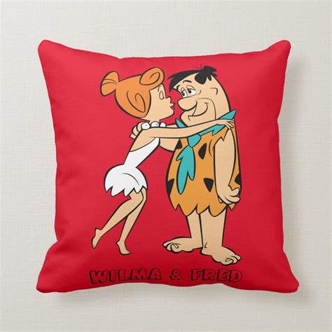 The Flintstones Wilma Kissing Fred Throw Pillow Zazzle In 2022