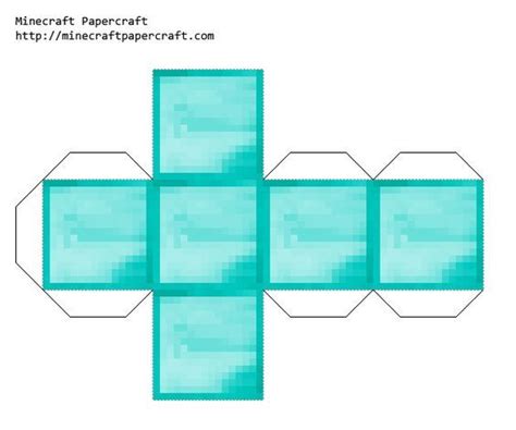 Papercraft Diamond Block Minecraft Crafts Minecraft Png Papercraft