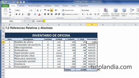 Excel Basico Referencias Relativas Y Absolutas YouTube