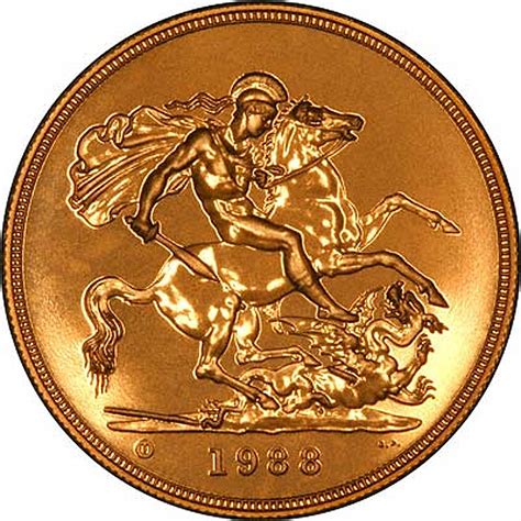 United Kingdom Gold Five Pounds Coin 1988 3662 G