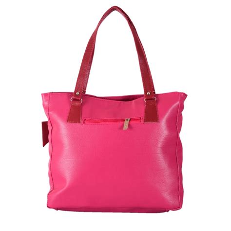Ladies Handbags Online In India Pink Color Pu Fabric Womens Handbag