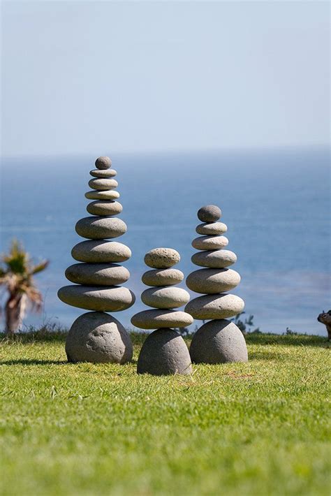 Small Giant Rock Cairn Inspirational Zen Garden Pile Stones To Learn