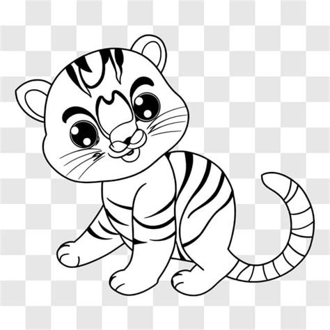 Download Black And White Tiger Cub For Educational Use Png Online