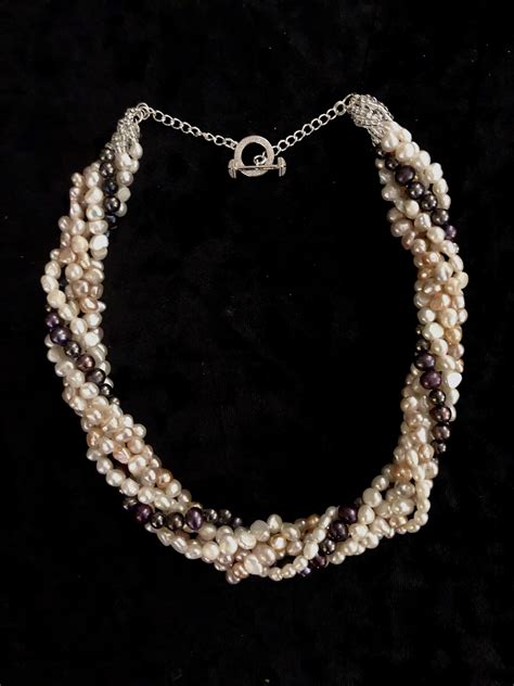 Six Strand Freshwater Pearl Twist Necklace Jewels And Hats