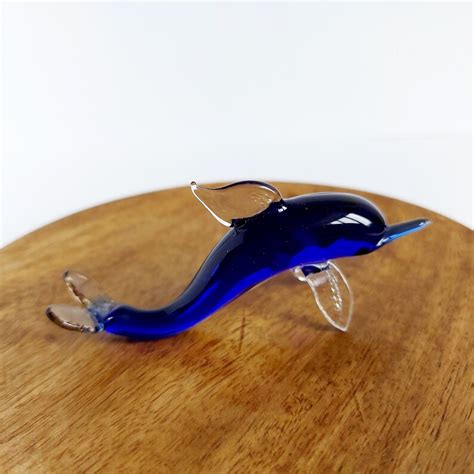 Dolphin Glass Figurine Murano Glass Dolphin Dolphin Glass Etsy