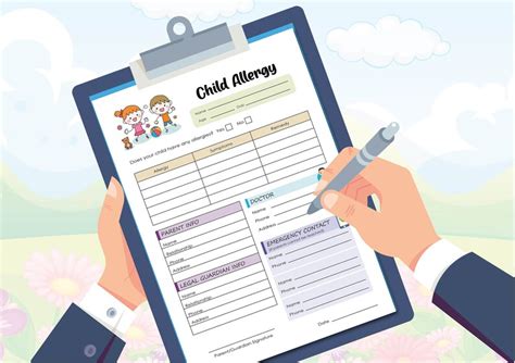 Child Allergy Form Daycare Allergy List Printable Daycare Form Keep