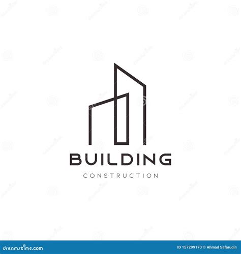 Building House Abstract Line Art Minimalist Vector Logo Icon Template