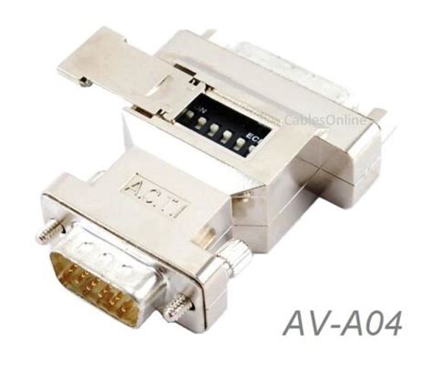 Vga Hd15 Male To Db15 Female Pc To Mac Monitor Adapter W Dip Switches