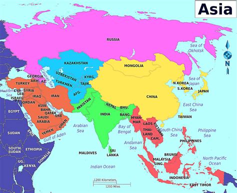 Peta Benua Asia Asia Map Asia Continent South Asia Map